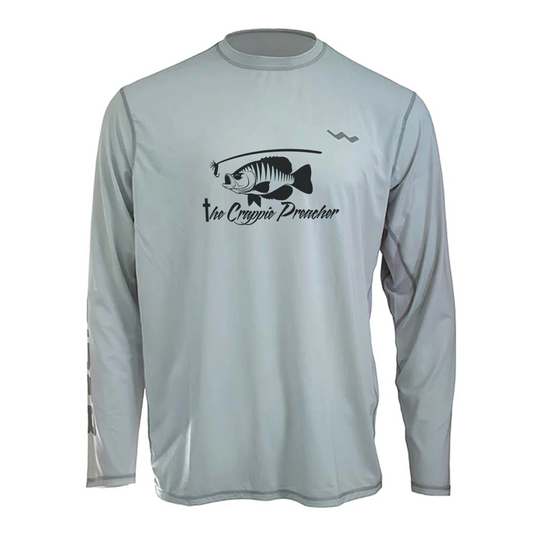 The Crappie Preacher Helios Fishing Shirt - White - WindRider