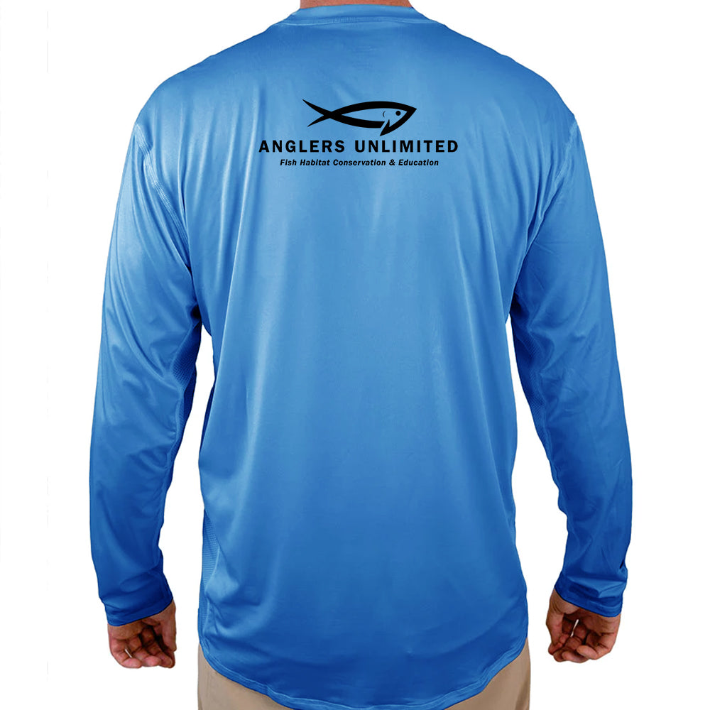 Anglers Unlimited Fish Habitat Conservation & Education Helios Fishing Shirt - Blue - WindRider