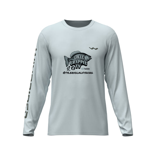 OKIE CRAPPIE TV Helios Fishing Shirt - Grey - WindRider