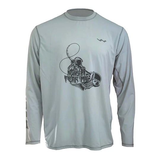 The Bass Reaper Helios Fishing Shirt - Grey - WindRider