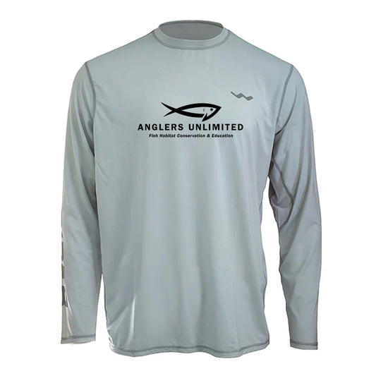 Anglers Unlimited Fish Habitat Conservation & Education Helios Fishing Shirt - Grey - WindRider