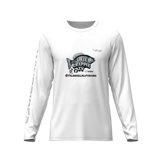 OKIE CRAPPIE TV Helios Fishing Shirt - White - WindRider