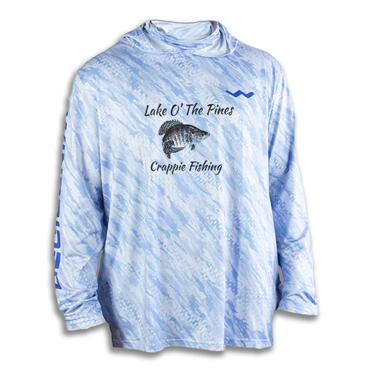 Lake O' Pines Crappie Fishing Adventures Hooded Helios - Hooded - Grey - WindRider
