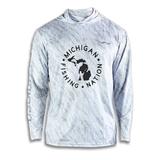 Michigan Fishing Nation TV Hooded Helios - Hooded - Grey - WindRider
