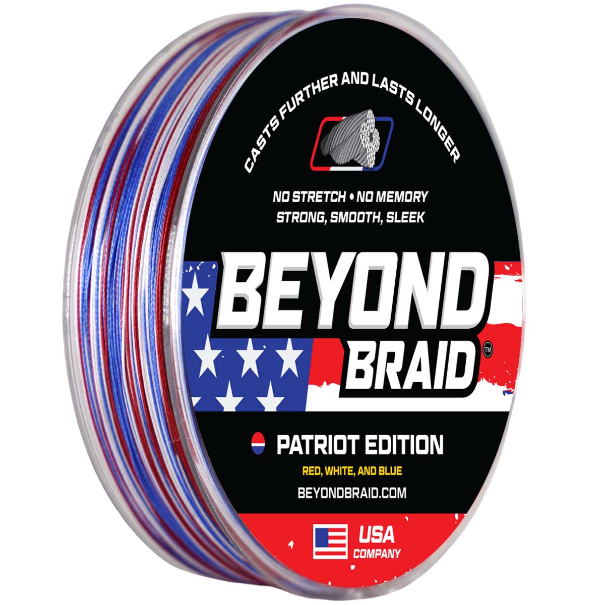 Beyond Braid Patriot Edition Red, White & Blue Braided Fishing Line