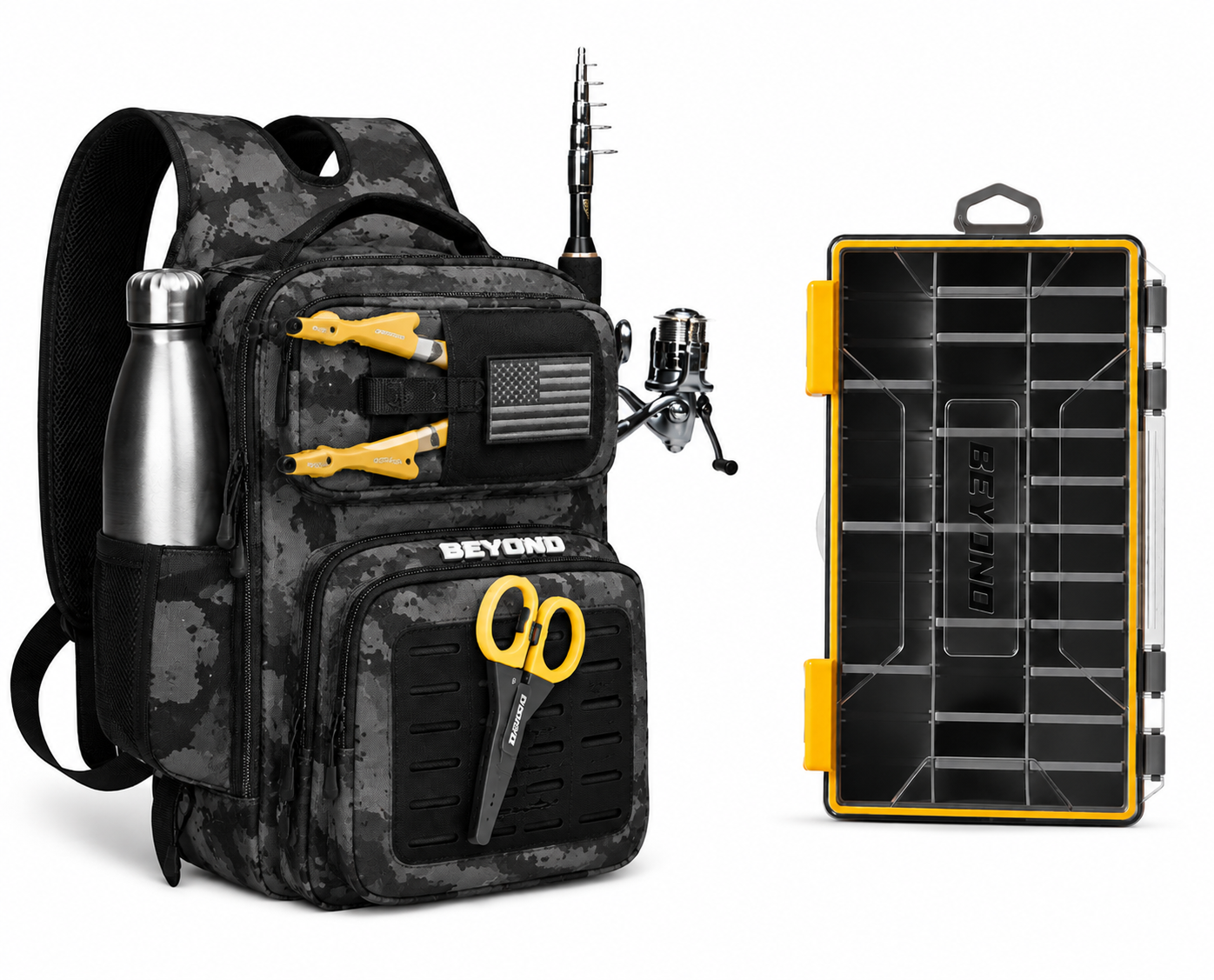 The Voyager Tackle Bag — Compact Sling Bag with Rod, Bottle & Pliers Holders