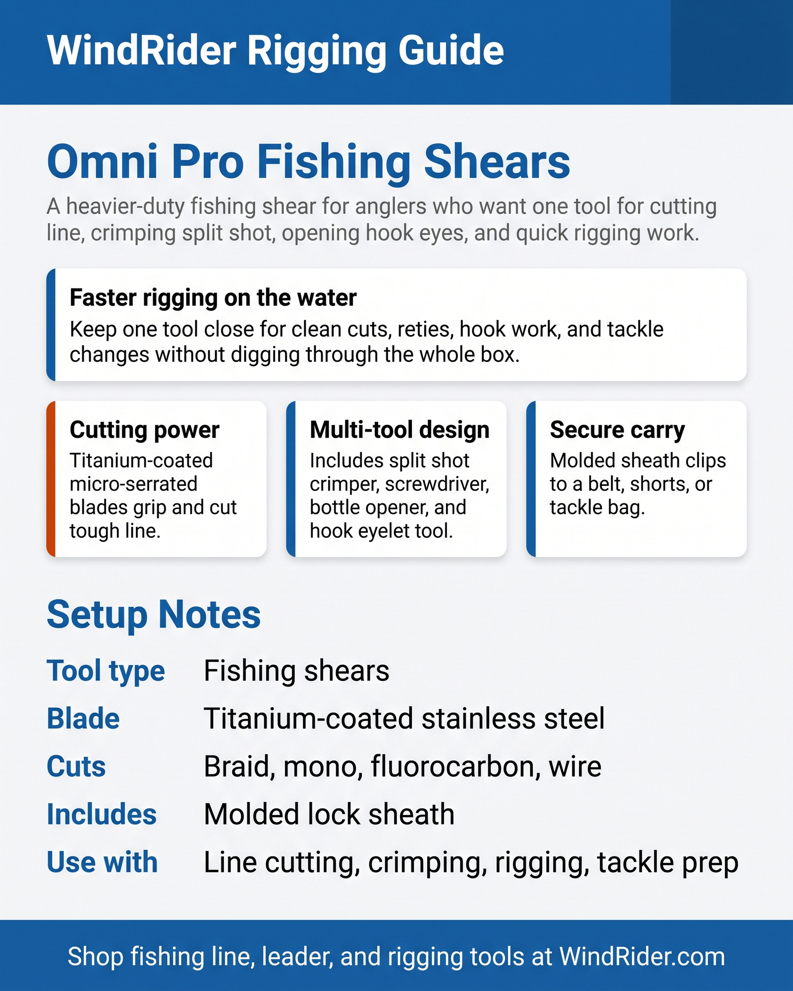 WindRider Rigging Guide - Beyond Fishing Omni Pro Fishing Shears