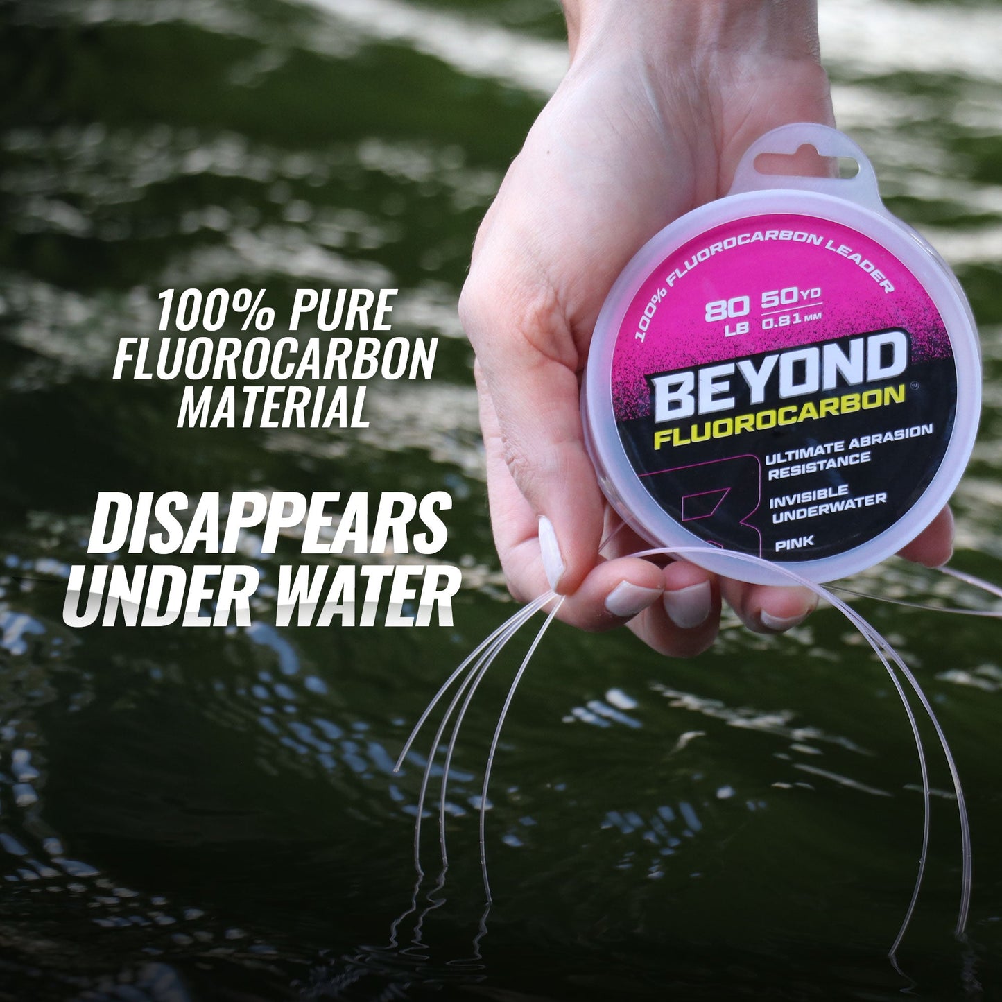 Beyond Braid Fluorocarbon Leader Material — 50YD Pink or Clear