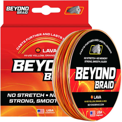 Beyond Braid Lava Red, Orange & Yellow Braided Fishing Line