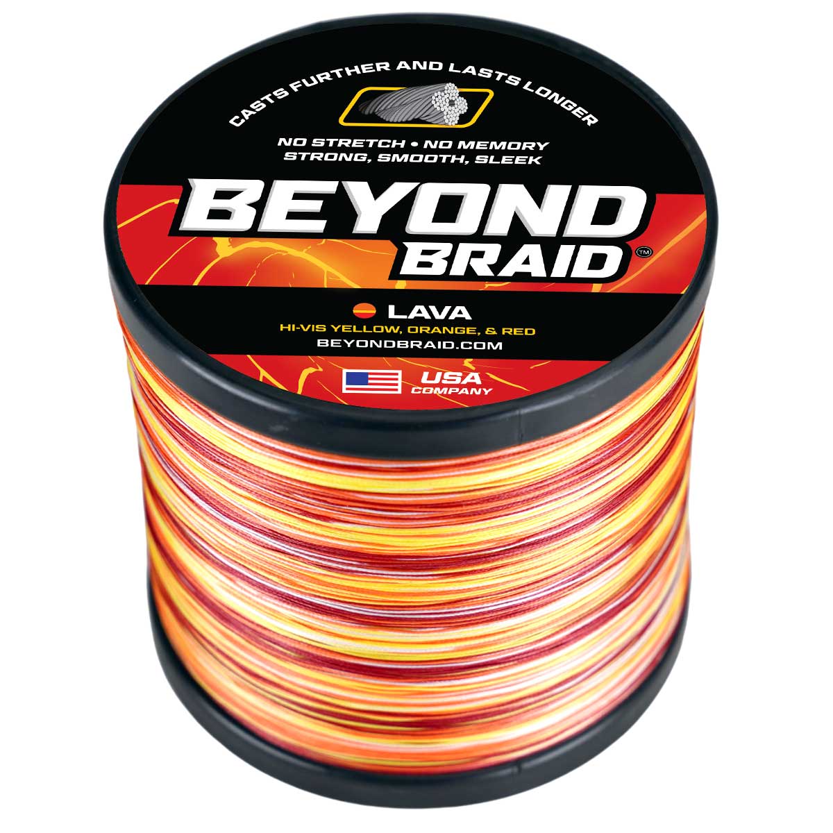 Beyond Braid Lava Red, Orange & Yellow Braided Fishing Line
