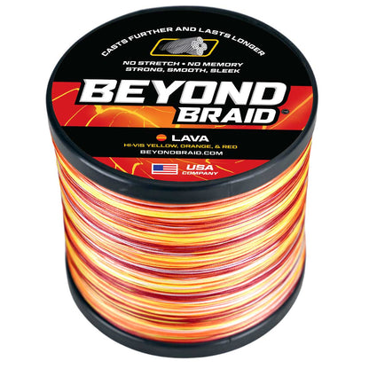 Beyond Braid Lava Red, Orange & Yellow Braided Fishing Line