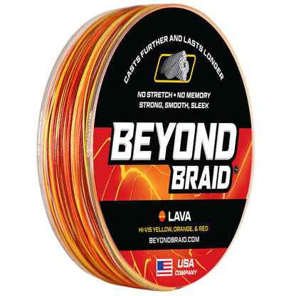 Beyond Braid Lava Red, Orange & Yellow Braided Fishing Line