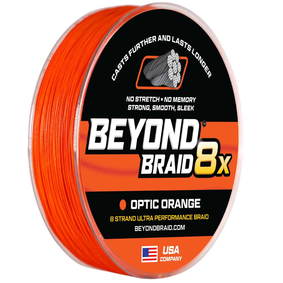 Beyond Braid Optic Orange 8X Braided Fishing Line