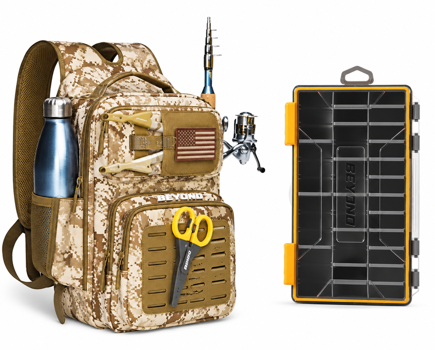 The Voyager Tackle Bag — Compact Sling Bag with Rod, Bottle & Pliers Holders