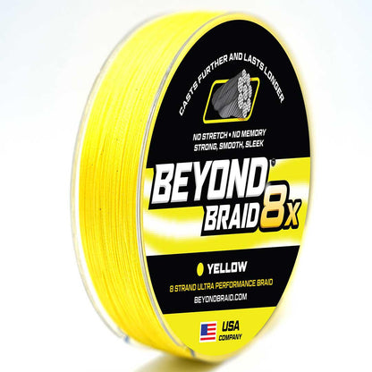 Beyond Braid Yellow 8X Braided Fishing Line